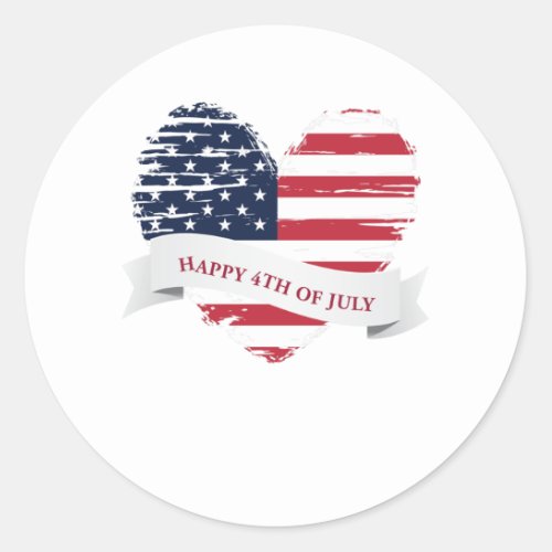 HAPPY INDEPENDENCE DAY CLASSIC ROUND STICKER