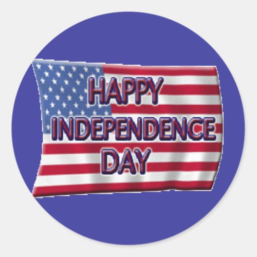 Happy Independence Day Classic Round Sticker