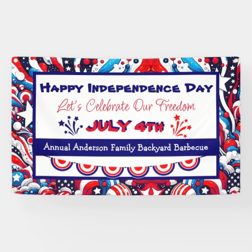 Happy Independence Day  Fourth of July Banner