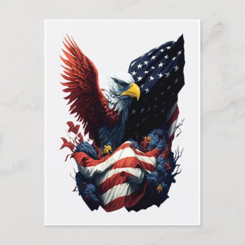 Happy Independence Day Fourth Of July USA Art Postcard