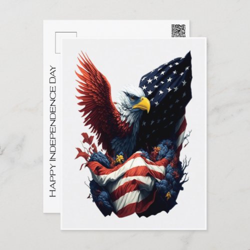 Happy Independence Day Fourth Of July USA Art Postcard