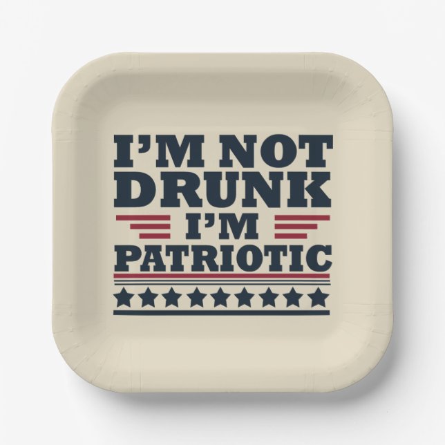 Happy independence day funny 4th of july paper plates (Front)