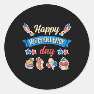Happy Independence Day - Independence 4th Of July  Classic Round Sticker