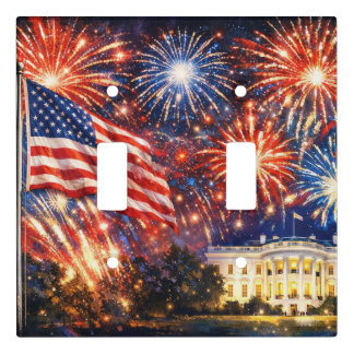 Happy Independence Day July 4th Celebration USA Light Switch Cover