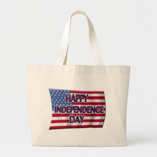 Happy Independence Day Large Tote Bag