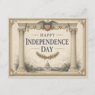 Happy Independence Day Neoclassical Elegance Holiday Postcard