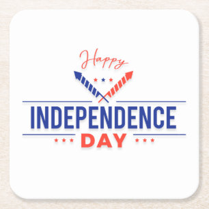 Happy Independence Day Paper Coaster