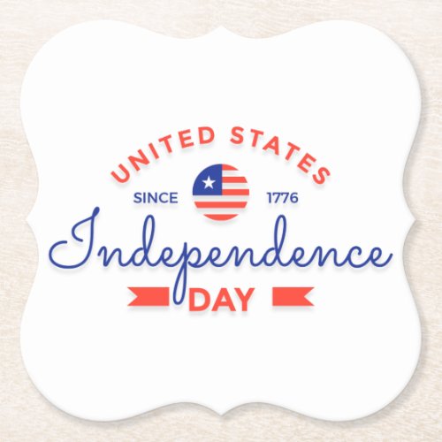 Happy Independence Day Paper Coaster