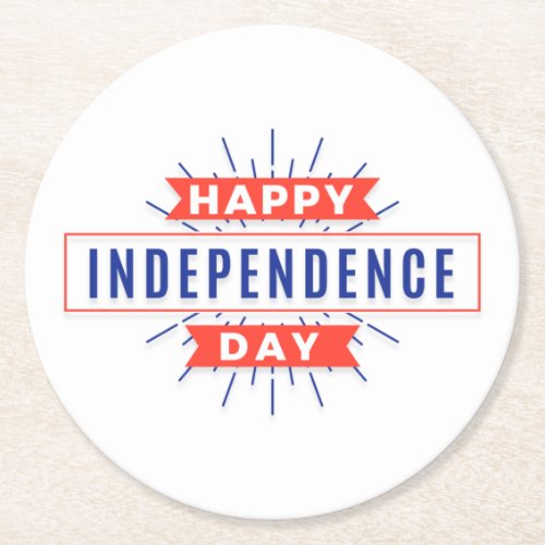 Happy Independence Day Paper Coaster