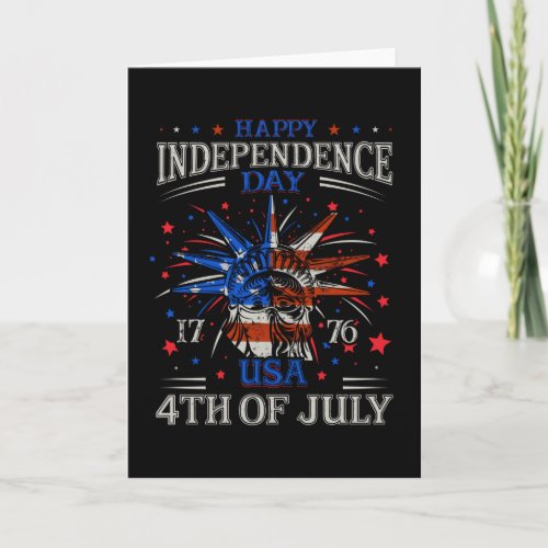 Happy Independence Day Patriotic US Flag 4th July Card