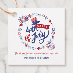 Happy Independence Day Pop By   Realtor Thank You  Favor Tags