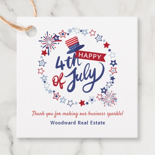 Happy Independence Day Pop By  Realtor Thank You  Favor Tags