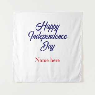 happy independence day red blue name american day tapestry