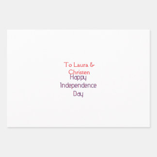 happy independence day red blue name date simple wrapping paper sheets