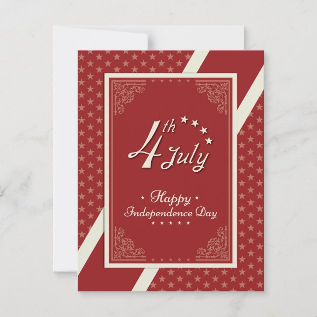 Happy Independence Day Red Holiday Card (Front)