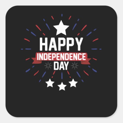 Happy Independence Day Square Sticker