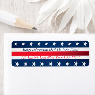 Happy Independence Day Stars and Stripes Label