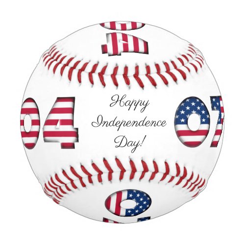 Happy Independence Day Stars and Stripes USA Baseball