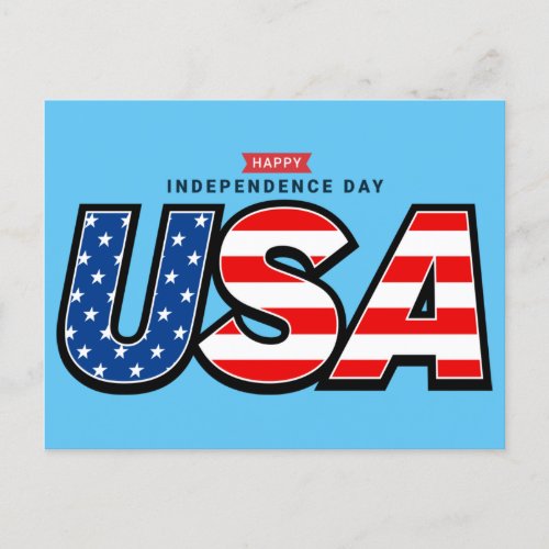 Happy Independence Day USA  Announcement Postcard