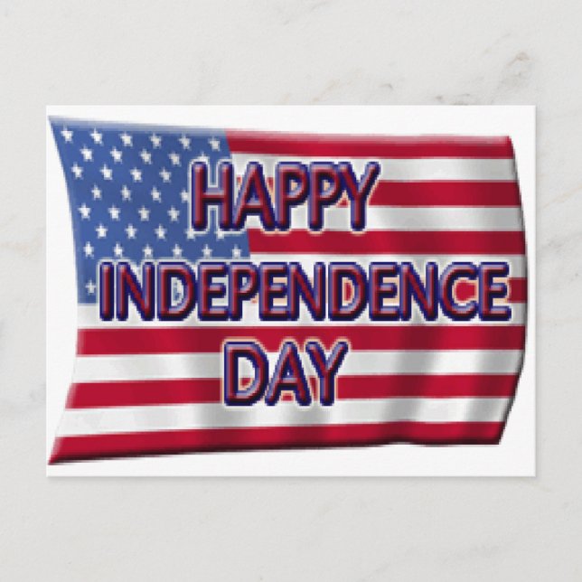 Happy Independence Day with USA Flag, ZSSG Postcard (Front)