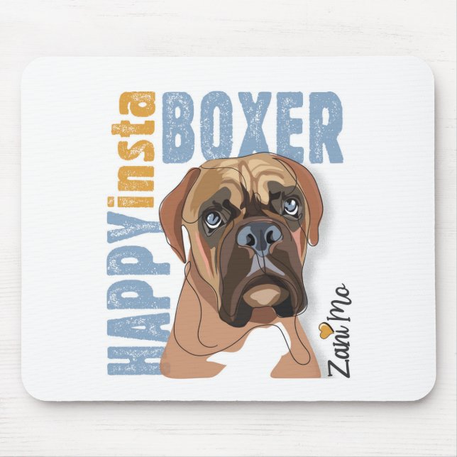 Happy Insta Boxer - Zani Mo Dog Mouse Pad (Front)