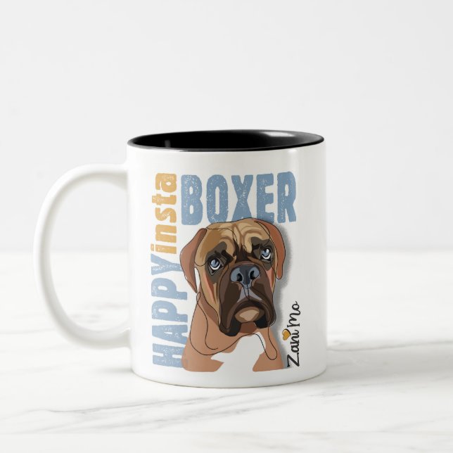 Happy Insta Boxer - Zani Mo Dog Two-Tone Coffee Mug (Left)