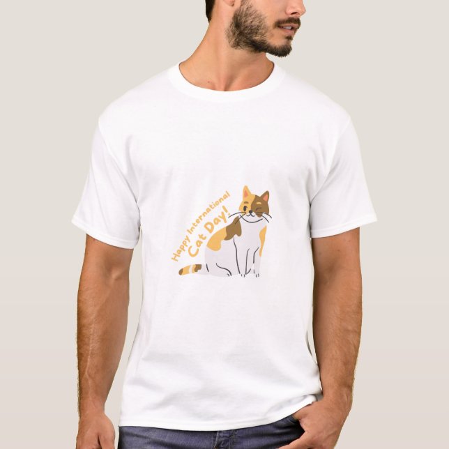 happy interatinal cat day T-Shirt (Front)