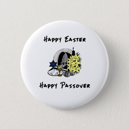 Happy Interfaith Easter And Passover Button