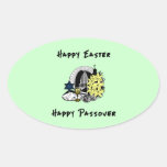 Happy Interfaith Easter And Passover Oval Sticker at Zazzle