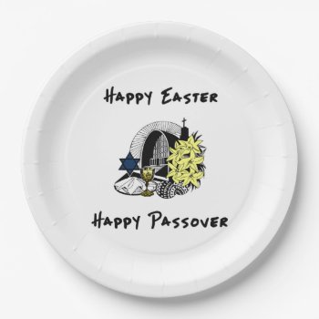 Happy Interfaith Easter And Passover Paper Plates by bonfirechristmas at Zazzle