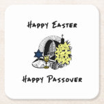 Happy Interfaith Easter And Passover Square Paper Coaster at Zazzle
