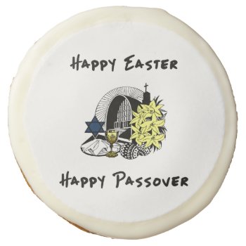 Happy Interfaith Easter And Passover Sugar Cookie by bonfirechristmas at Zazzle