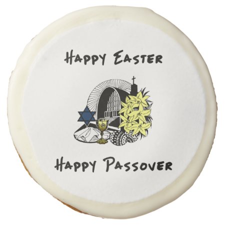 Happy Interfaith Easter And Passover Sugar Cookie