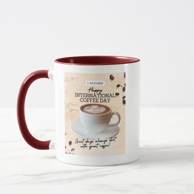 happy internation coffee day mug (Left)
