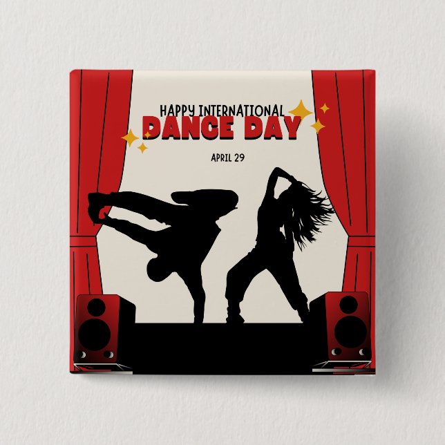 Happy International Dance Day | World Dance Day Button (Front)