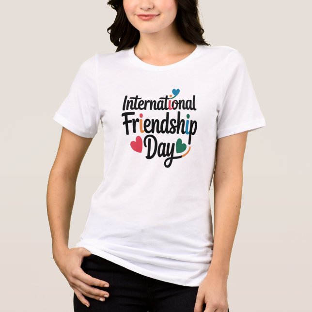 Happy International Friendship Day Tri-Blend Shirt (Front)