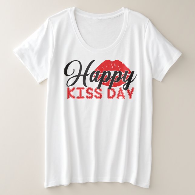 Happy International Kiss Day-82932 Plus Size T-Shirt (Design Front)