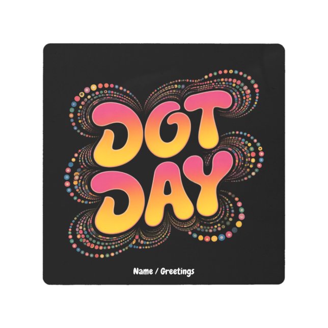 Happy International Polka Dot Day Women Girls Kids Metal Print (Front)