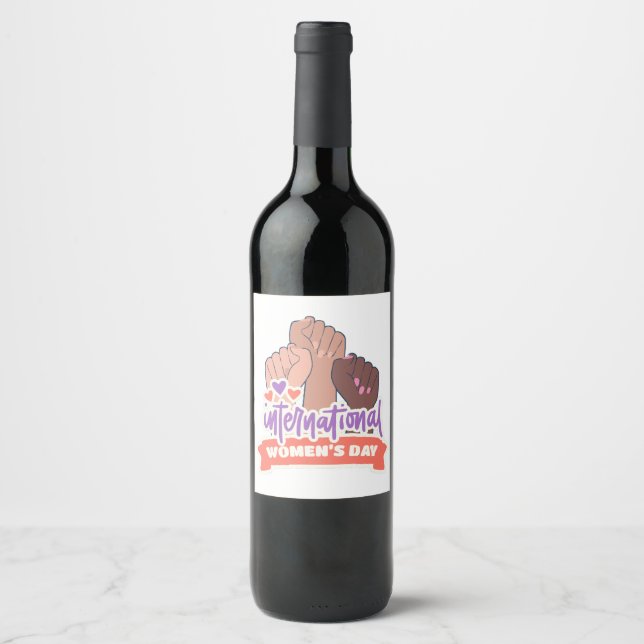 Happy International Women’s Day Wine Label (Front)