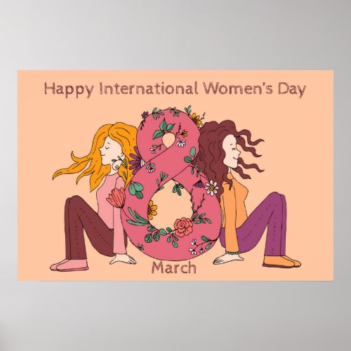 Happy International Womens Day 8 March Poster