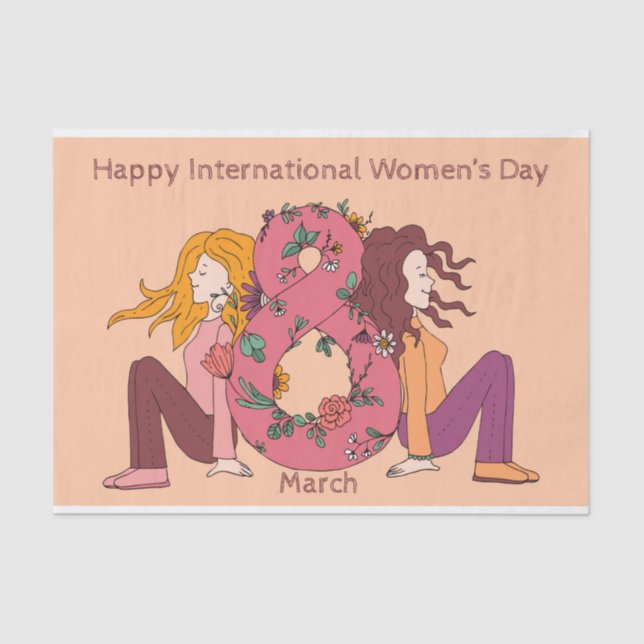 Happy International Women's Day (8 March) Tissue Paper (Front)