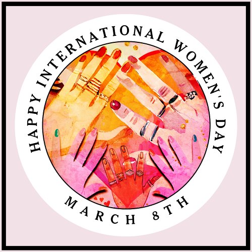 Happy International Womens Day 8th March Button