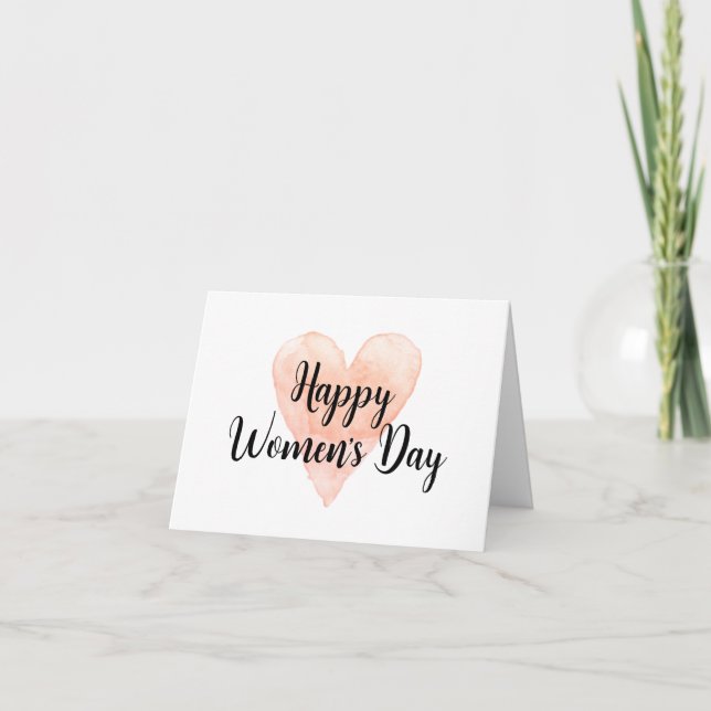 Happy International Women's Day card with heart (Front)