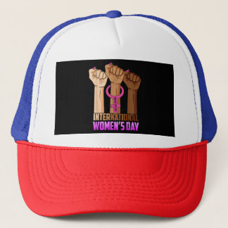 Happy International Women's Day Inspire Inclusion  Trucker Hat
