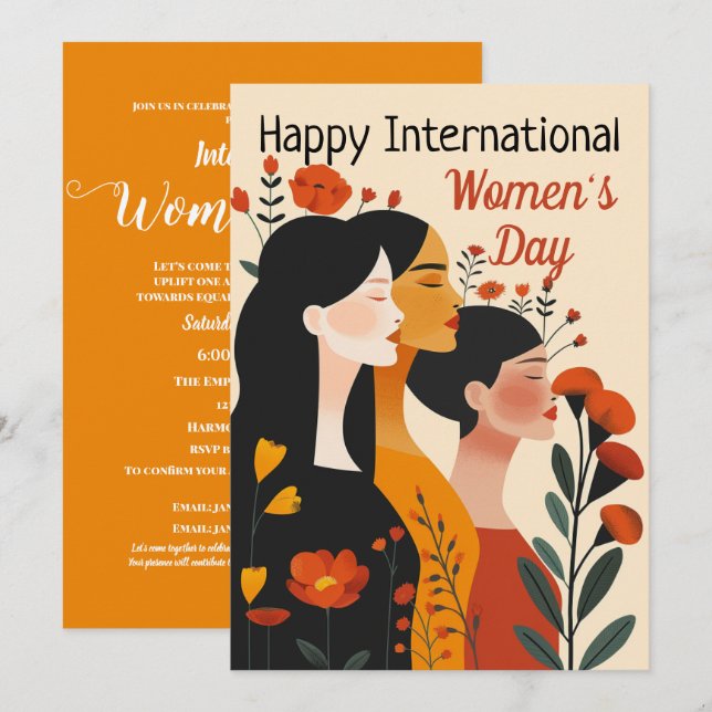 Happy International Women's Day Invitation (Front/Back)