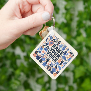 happy international women's day keychain