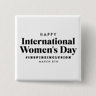 Happy International Women's Day   March 8th Button