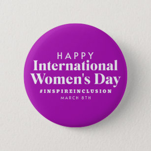 Happy International Women's Day   March 8th Button