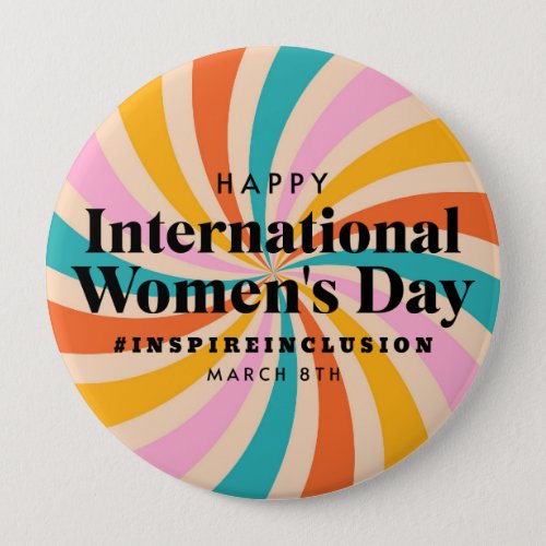 Happy International Womens Day  March 8th Button