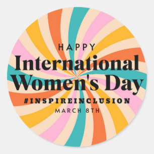 Happy International Women's Day March 8th Classic Round Sticker